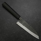 Santoku Stainless Clad Blue Steel #2 Kurouchi Rubber Handle 165mm (6.5”)-[Musashi]-[Japan-Küchenmesser]