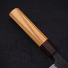 Santoku Stainless Clad Blue Super Kurouchi Tsuchime Zelkova Handle 170mm (6.7”)-[Musashi]-[Japan-Küchenmesser]