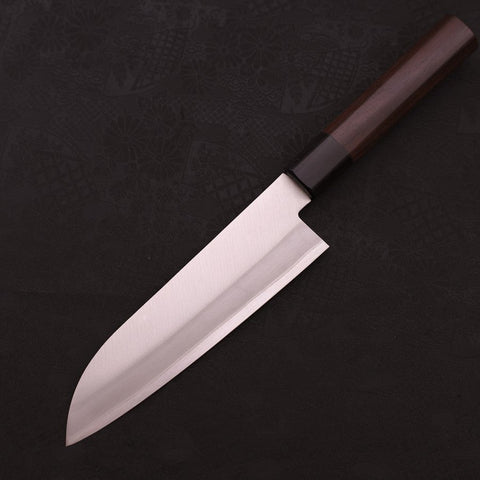 Santoku Stainless Clad Blue Super Polished Rosewood Handle 165mm (6.5”)-[Musashi]-[Japan-Küchenmesser]