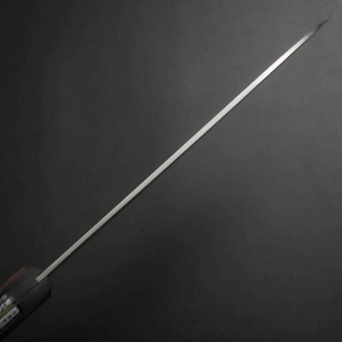 Santoku Stainless Clad Blue Super Polished Western Black Red Handle 165mm (Tsuba-nashi) (6.5”)-[Musashi]-[Japan-Küchenmesser]