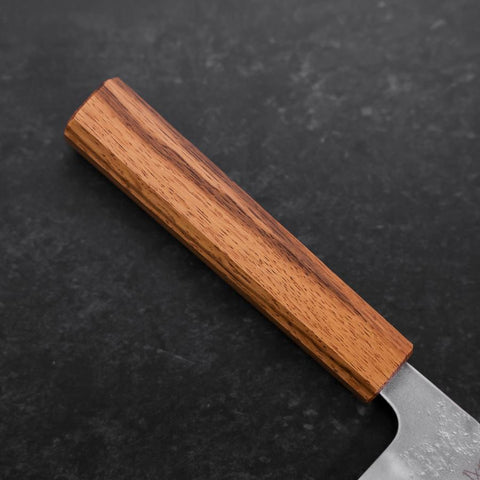 Santoku Sweden Stainless Steel Nashiji Washi Oak Handle 165mm (6.5”)-[Musashi]-[Japan-Küchenmesser]