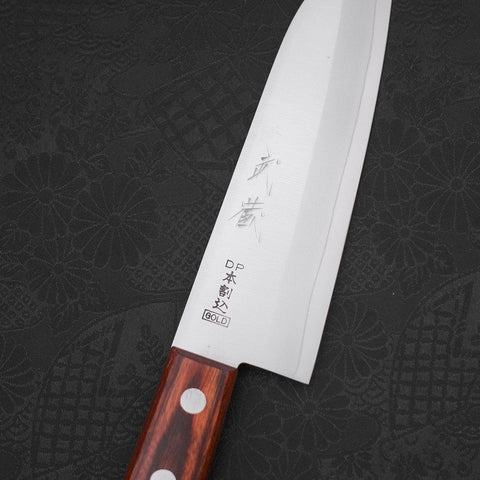 Santoku VG-1, Poliert Mahagoni Westlicher Griff , 140mm-[Musashi]-[Japan-Küchenmesser]