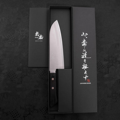 Santoku VG-1 Poliert Schwarzer Westlicher Griff 170mm-[Musashi]-[Japan-Küchenmesser]