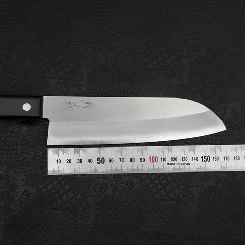 Santoku VG-1 Poliert Schwarzer Westlicher Griff 170mm (Tsuba Nashi)-[Musashi]-[Japan-Küchenmesser]