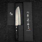 Santoku VG-1 Poliert Schwarzer Westlicher Griff 170mm (Tsuba Nashi)-[Musashi]-[Japan-Küchenmesser]