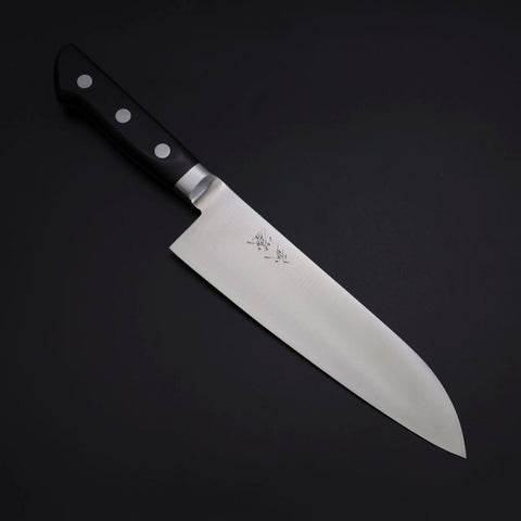 Santoku VG-1 Poliert Schwarzer Westlicher Griff 180mm-[Musashi]-[Japan-Küchenmesser]