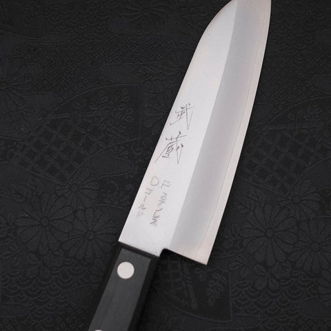 Santoku VG-1, Poliert Westlicher Griff in Schwarz, 140mm-[Musashi]-[Japan-Küchenmesser]