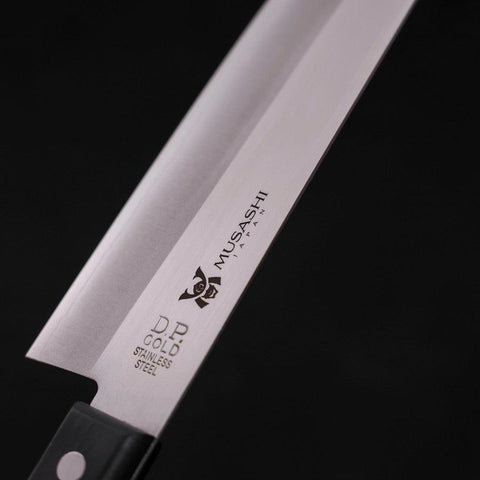 Santoku VG-1, Poliert Westlicher Griff in Schwarz, 165mm Limitiert-[Musashi]-[Japan-Küchenmesser]