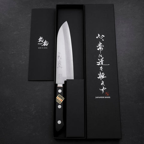 Santoku VG-1 Poliert Westlicher Griff mit Kupfer-Inlay 170mm-[Musashi]-[Japan-Küchenmesser]