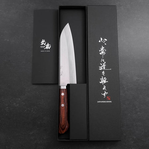 Santoku VG-1 Poliert Westlicher Mahagoni Griff 165mm-[Musashi]-[Japan-Küchenmesser]