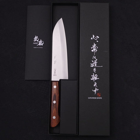 Santoku VG-1 Poliert Westlicher Mahagoni Griff 165mm-[Musashi]-[Japan-Küchenmesser]