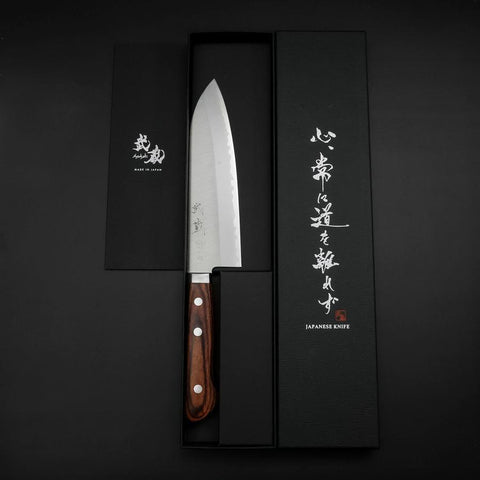 Santoku VG-1 Poliert Westlicher Mahagoni Griff 165mm-[Musashi]-[Japan-Küchenmesser]