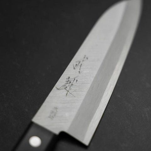 Santoku VG-1 Poliert Westlicher Schwarzer Griff 165mm (Tsuba-nashi)-[Musashi]-[Japan-Küchenmesser]