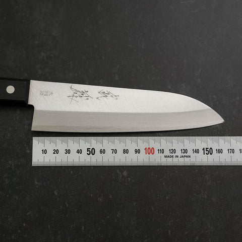 Santoku VG-1 Poliert Westlicher Schwarzer Griff 165mm (Tsuba-nashi)-[Musashi]-[Japan-Küchenmesser]