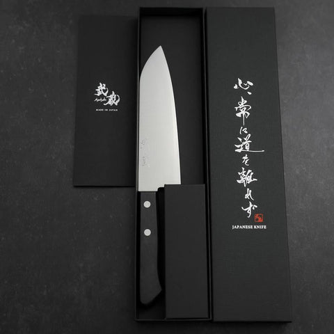 Santoku VG-1 Polished Dark Blue Western Handle 165mm (6.5”)-[Musashi]-[Japan-Küchenmesser]