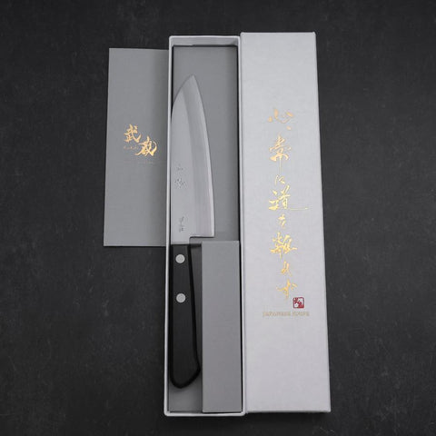 Santoku VG-1 Polished Western Black Handle 135mm-[Musashi]-[Japan-Küchenmesser]