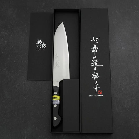 Santoku VG-1 Polished Western Black Handle 165mm-[Musashi]-[Japan-Küchenmesser]