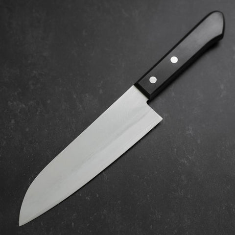 Santoku VG-1 Polished Western Black Handle 165mm (Tsuba-nashi)-[Musashi]-[Japan-Küchenmesser]