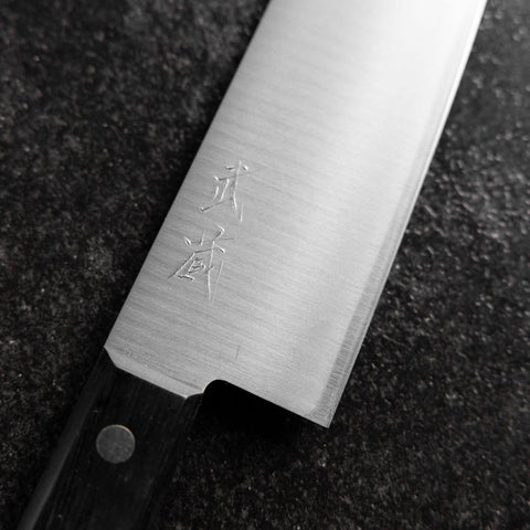 Santoku VG-1 Polished Western Black Handle 165mm（Tsuba-nashi) (6.5”)-[Musashi]-[Japan-Küchenmesser]