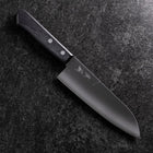 Santoku VG-1 Polished Western Black Handle 165mm（Tsuba-nashi) (6.5”)-[Musashi]-[Japan-Küchenmesser]