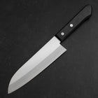 Santoku VG-1 Polished Western Black Handle 170mm (Tsuba-nashi) (6.7”)-[Musashi]-[Japan-Küchenmesser]