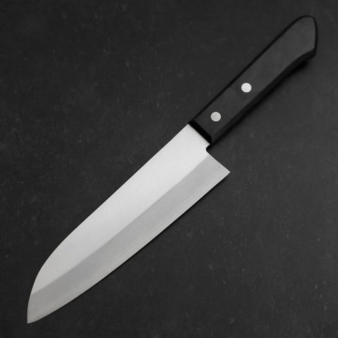 Santoku VG-1 Polished Western Black Handle 170mm (Tsuba-nashi) (6.7”)-[Musashi]-[Japan-Küchenmesser]