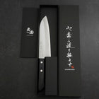 Santoku VG-1 Polished Western Black Handle 170mm (Tsuba-nashi) (6.7”)-[Musashi]-[Japan-Küchenmesser]