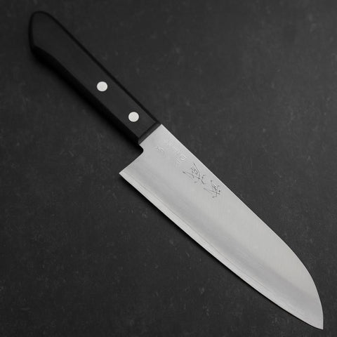 Santoku VG-1 Polished Western Black Handle 170mm (Tsuba-nashi) (6.7”)-[Musashi]-[Japan-Küchenmesser]