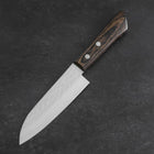 Santoku VG-1 Tsuchime Brauner Westlicher Mahagoni Griff 130mm (Tsuba Nashi)-[Musashi]-[Japan-Küchenmesser]