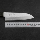 Santoku VG-1 Tsuchime Brauner Westlicher Mahagoni Griff 130mm (Tsuba Nashi)-[Musashi]-[Japan-Küchenmesser]