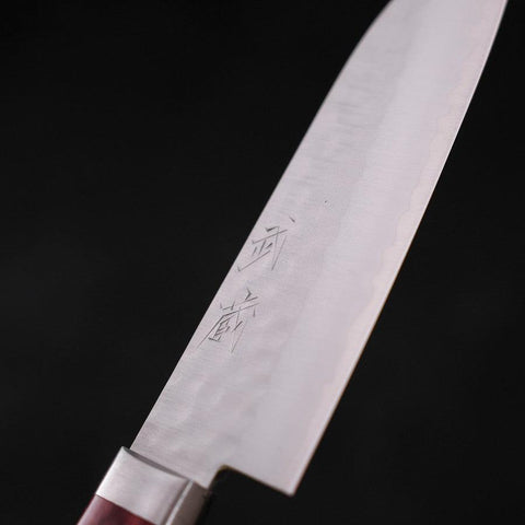 Santoku VG-1 Tsuchime Damascus Western Red Handle 130mm (5.1”)-[Musashi]-[Japan-Küchenmesser]