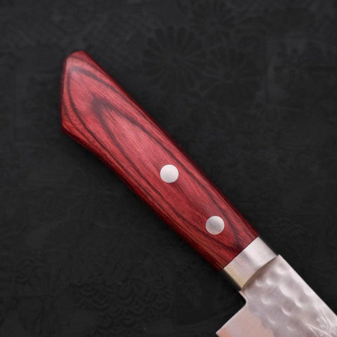 Santoku VG-1 Tsuchime Damascus Western Red Handle 130mm (5.1”)-[Musashi]-[Japan-Küchenmesser]