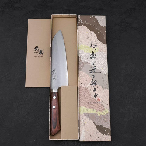 Santoku VG-1 Nashiji Western Mahogany Handle 165mm-[Musashi]-[Japanese-Kitchen-Knives]