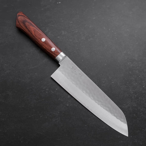 Santoku VG-1, Tsuchime Westlicher Mahagoni Griff, 165mm-[Musashi]-[Japan-Küchenmesser]