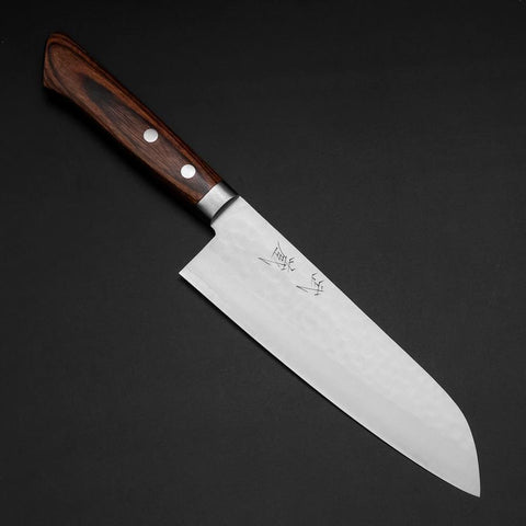 Santoku VG-1 Tsuchime Westlicher Mahagoni Griff 170mm-[Musashi]-[Japan-Küchenmesser]