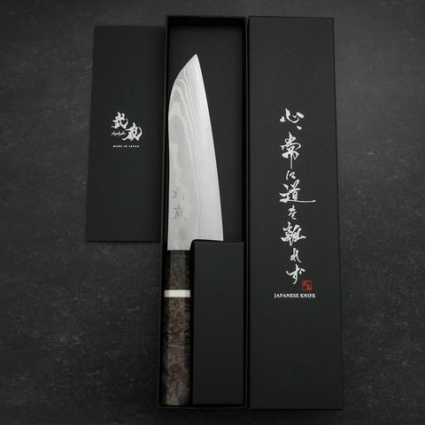 Santoku VG-10 Damascus Maple Handle 180mm (7”)-[Musashi]-[Japan-Küchenmesser]