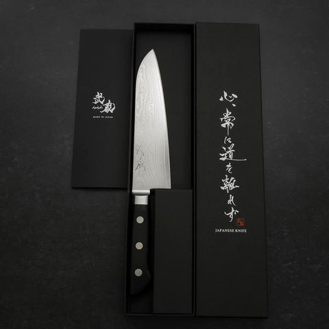Santoku VG-10 Damascus Western Black Cherry Handle 175mm (6.8”)-[Musashi]-[Japan-Küchenmesser]