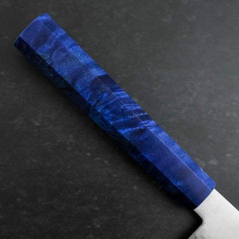 Santoku VG-10 Damast Blauer Birkenholz Griff 180mm-[Musashi]-[Japan-Küchenmesser]