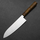Santoku VG-10 Damast Braun-Gelber Birkenholz Griff 180mm-[Musashi]-[Japan-Küchenmesser]