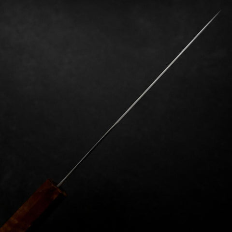 Santoku VG-10 Damast Braun-Gelber Birkenholz Griff 180mm-[Musashi]-[Japan-Küchenmesser]