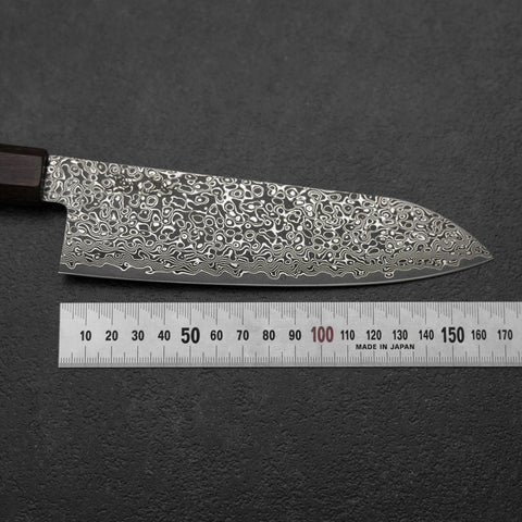 Santoku VG-10 Damast Brauner Birkenholz Griff 165mm-[Musashi]-[Japan-Küchenmesser]