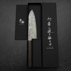 Santoku VG-10 Damast Brauner Birkenholz Griff 165mm-[Musashi]-[Japan-Küchenmesser]
