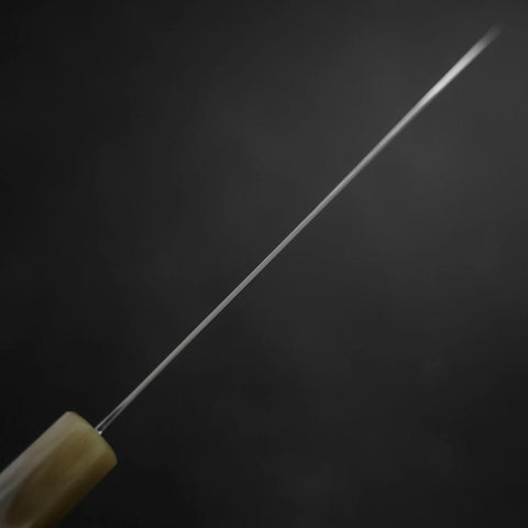 Santoku VG-10 Damast Büffelhorn und Ahorn Griff in Dunklem Rosa 180mm-[Musashi]-[Japan-Küchenmesser]