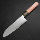 Santoku VG-10 Damast Büffelhorn und Ahorn Griff in Hellem Rosa 180mm-[Musashi]-[Japan-Küchenmesser]