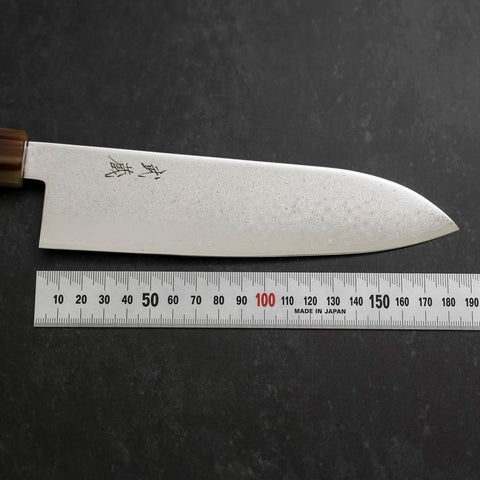 Santoku VG-10 Damast Büffelhorn und Ahorn Griff in Hellem Rosa 180mm-[Musashi]-[Japan-Küchenmesser]