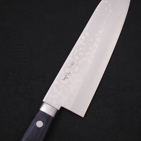 Santoku VG-10 Damast Dunkelblau Westlicher Griff 170mm-[Musashi]-[Japan-Küchenmesser]