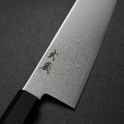 Santoku VG-10 Damast Ebenholz Griff 180mm-[Musashi]-[Japan-Küchenmesser]
