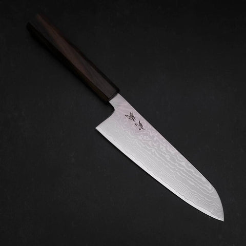 Santoku VG-10 Damast Eschenholz-Griff 165mm-[Musashi]-[Japan-Küchenmesser]