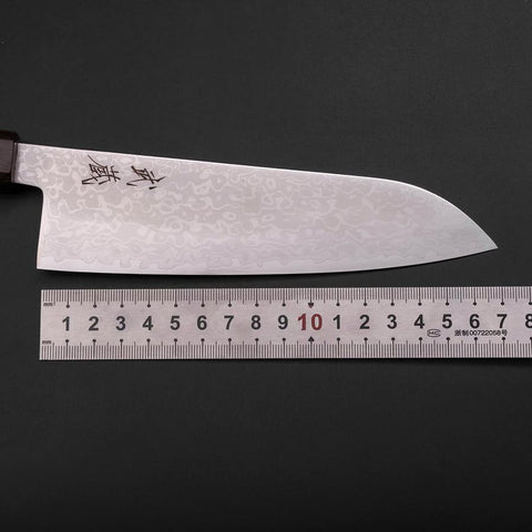 Santoku VG-10 Damast Eschenholz Griff 170mm-[Musashi]-[Japan-Küchenmesser]