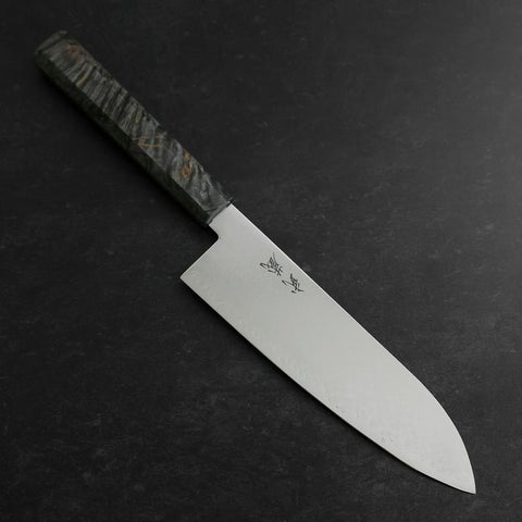 Santoku VG-10 Damast Grauer Birkengriff 180mm-[Musashi]-[Japan-Küchenmesser]